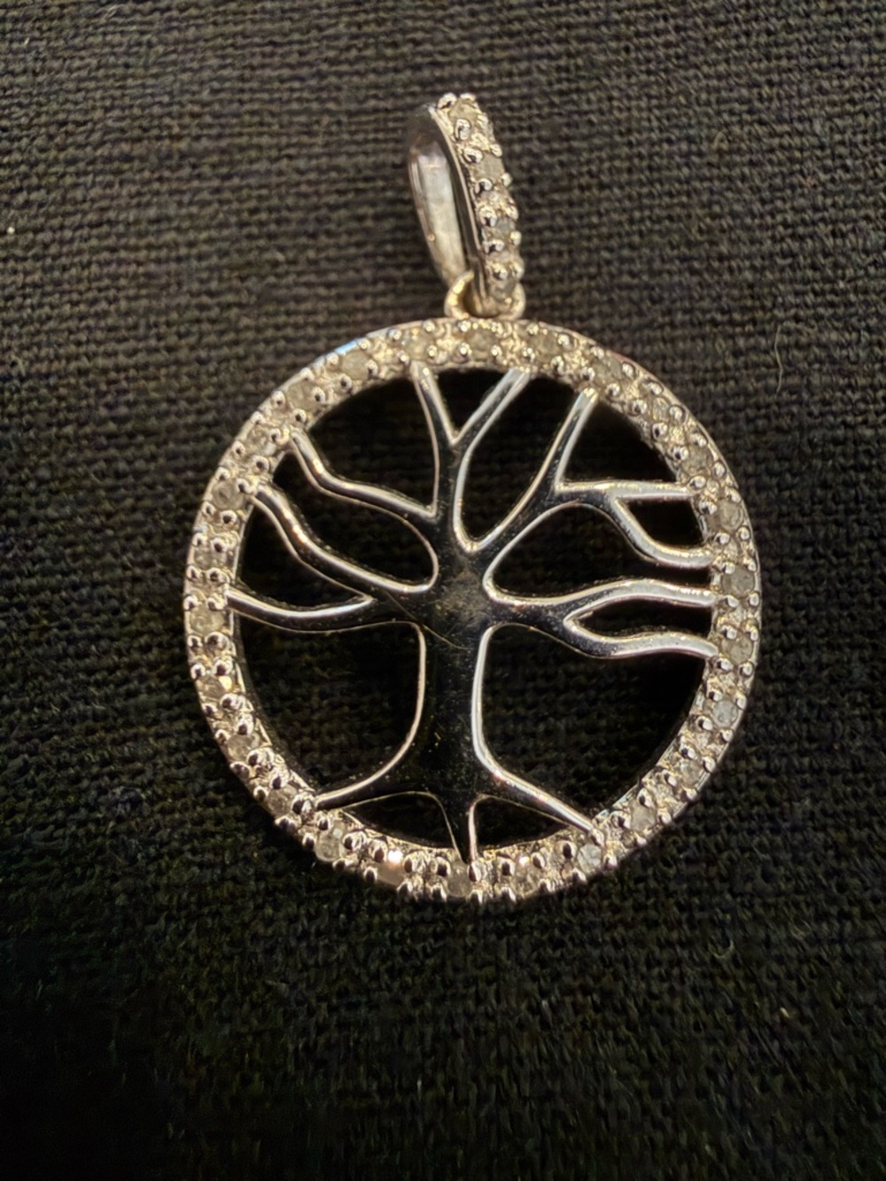Sterling Silver Tree of Life Pendant with Pave Accents